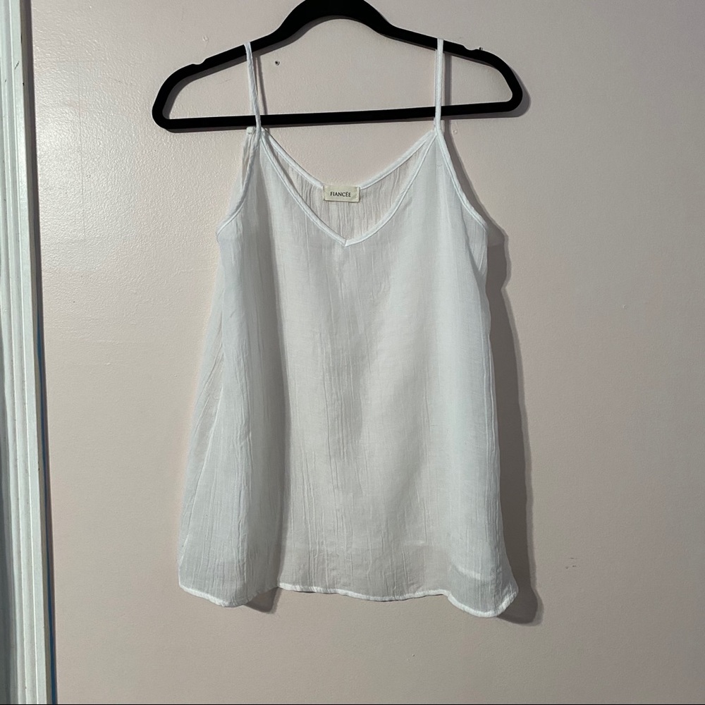 Flowy White Boutique Spaghetti Strap Blouse